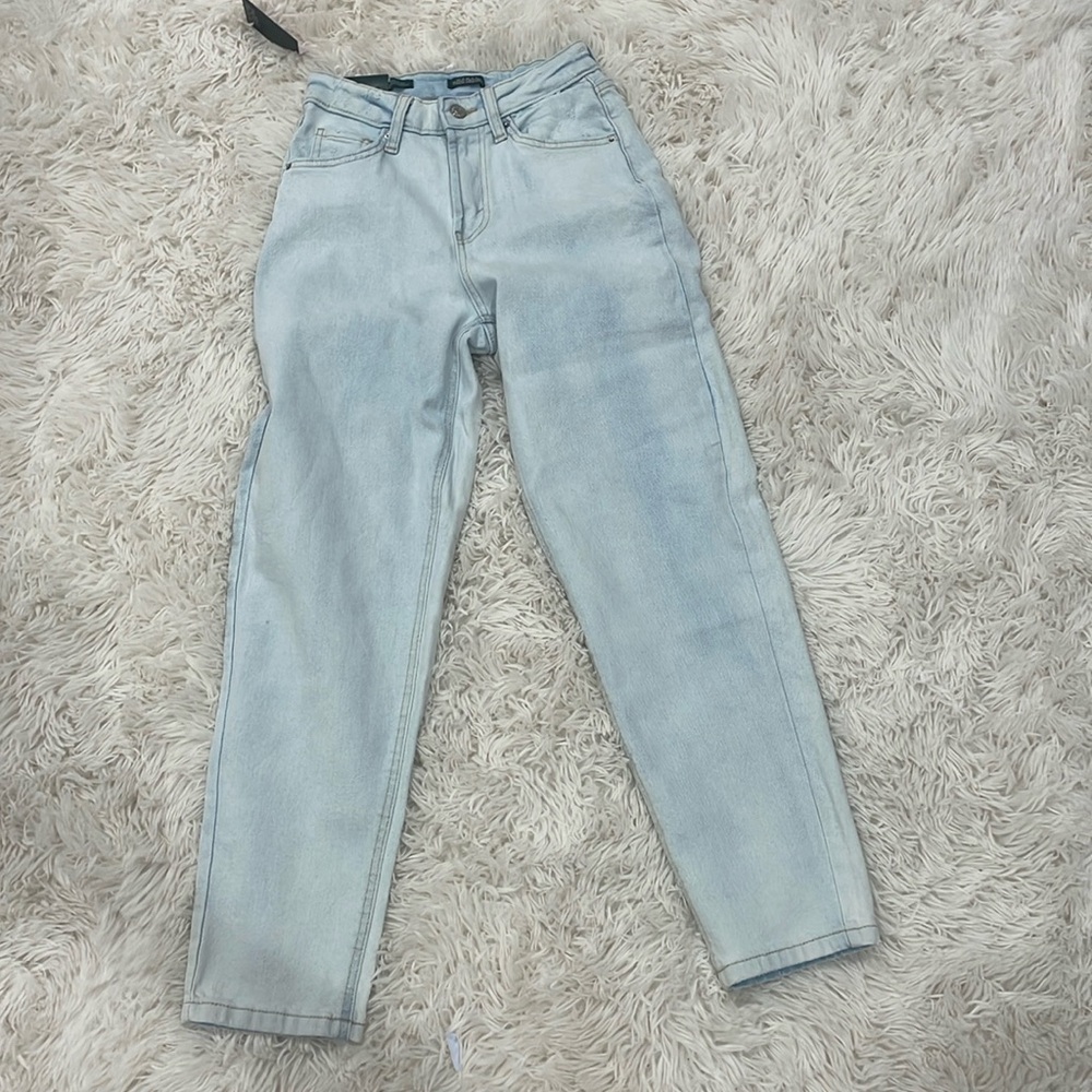 High rise tapered jeans